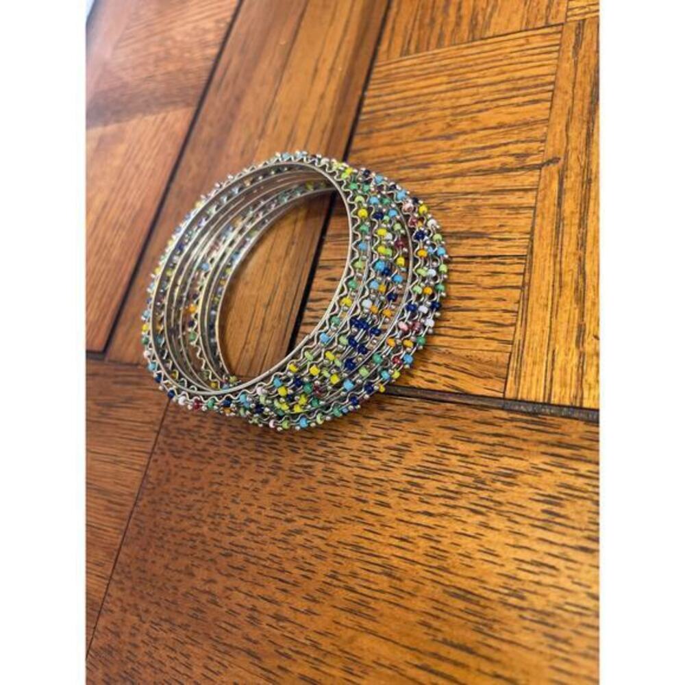 Set of six beaded bracelets